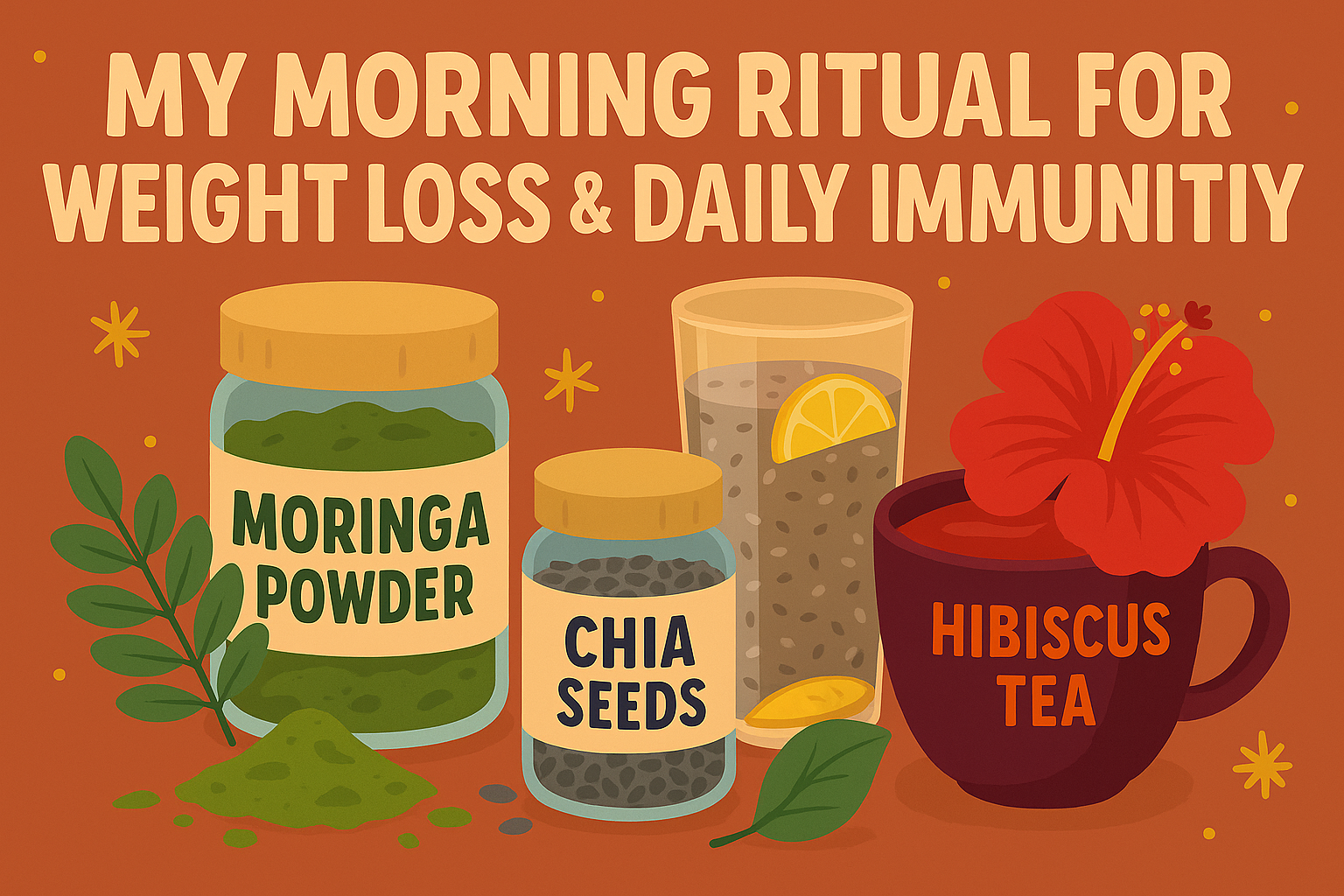 My Morning Ritual for Weight Loss & Daily Immunity — Moringa, Chia & Hibiscus