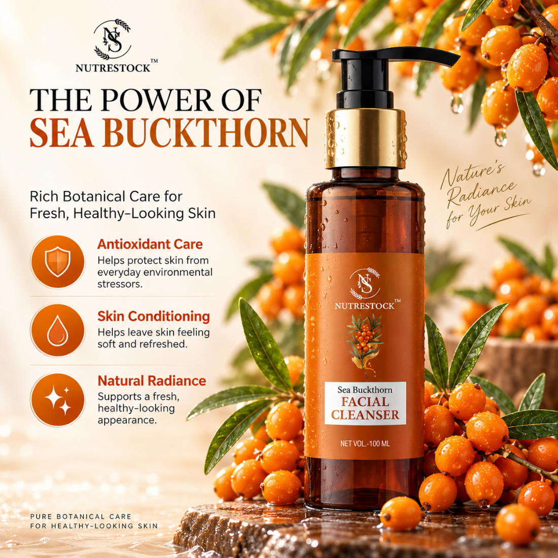 Sea Buckthorn Facial Cleanser for Fresh, Clean & Healthy-Looking Skin