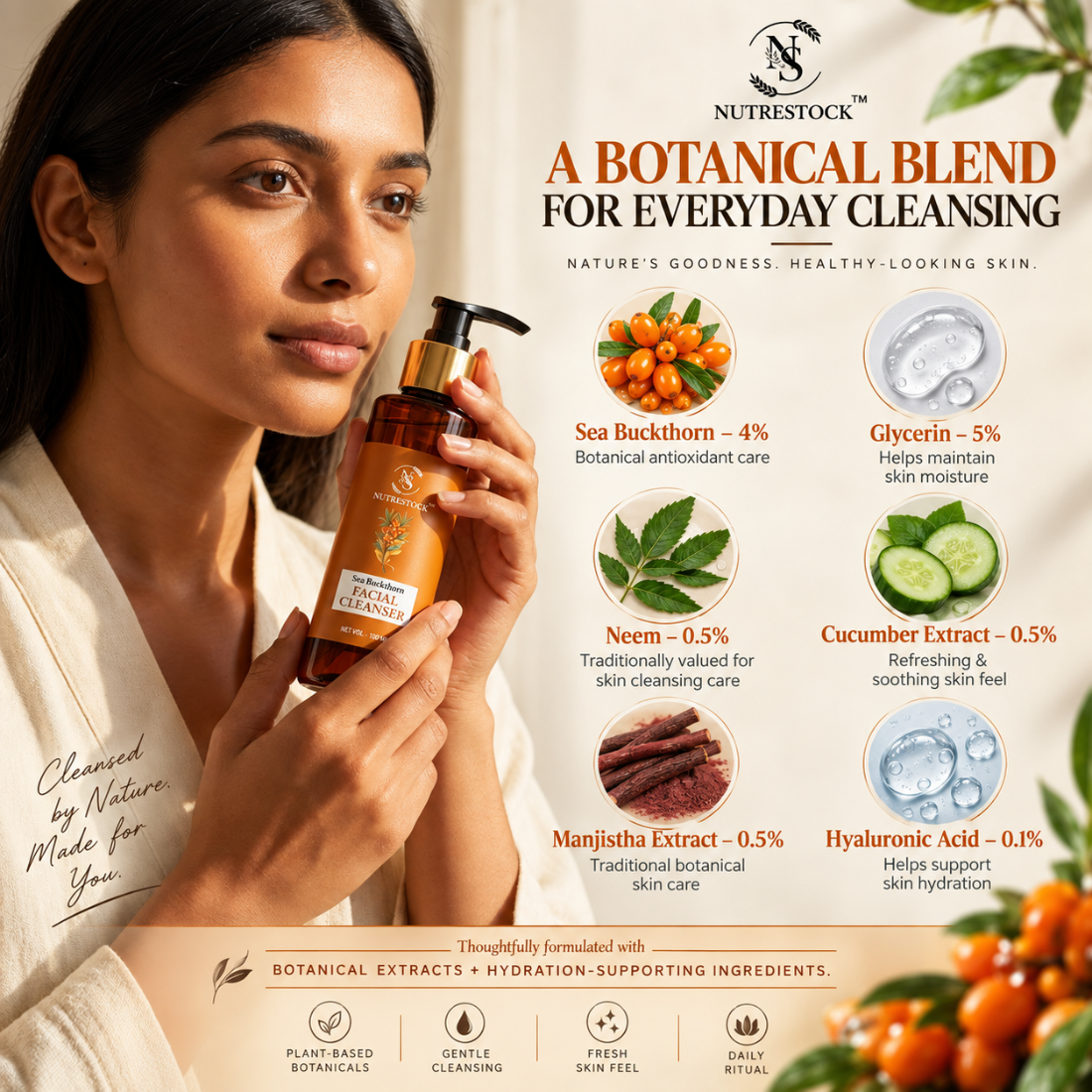 Sea Buckthorn Facial Cleanser for Fresh, Clean & Healthy-Looking Skin