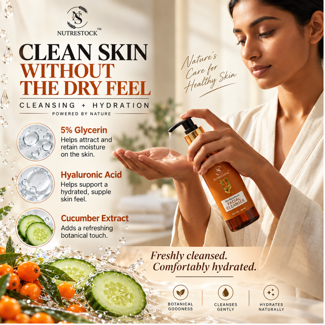 Sea Buckthorn Facial Cleanser for Fresh, Clean & Healthy-Looking Skin