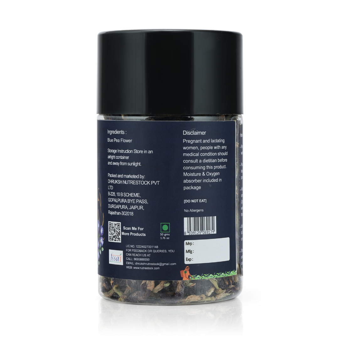 Blue Pea Tea – 50g | Natural Butterfly Pea Flower for Vibrant Herbal Tea