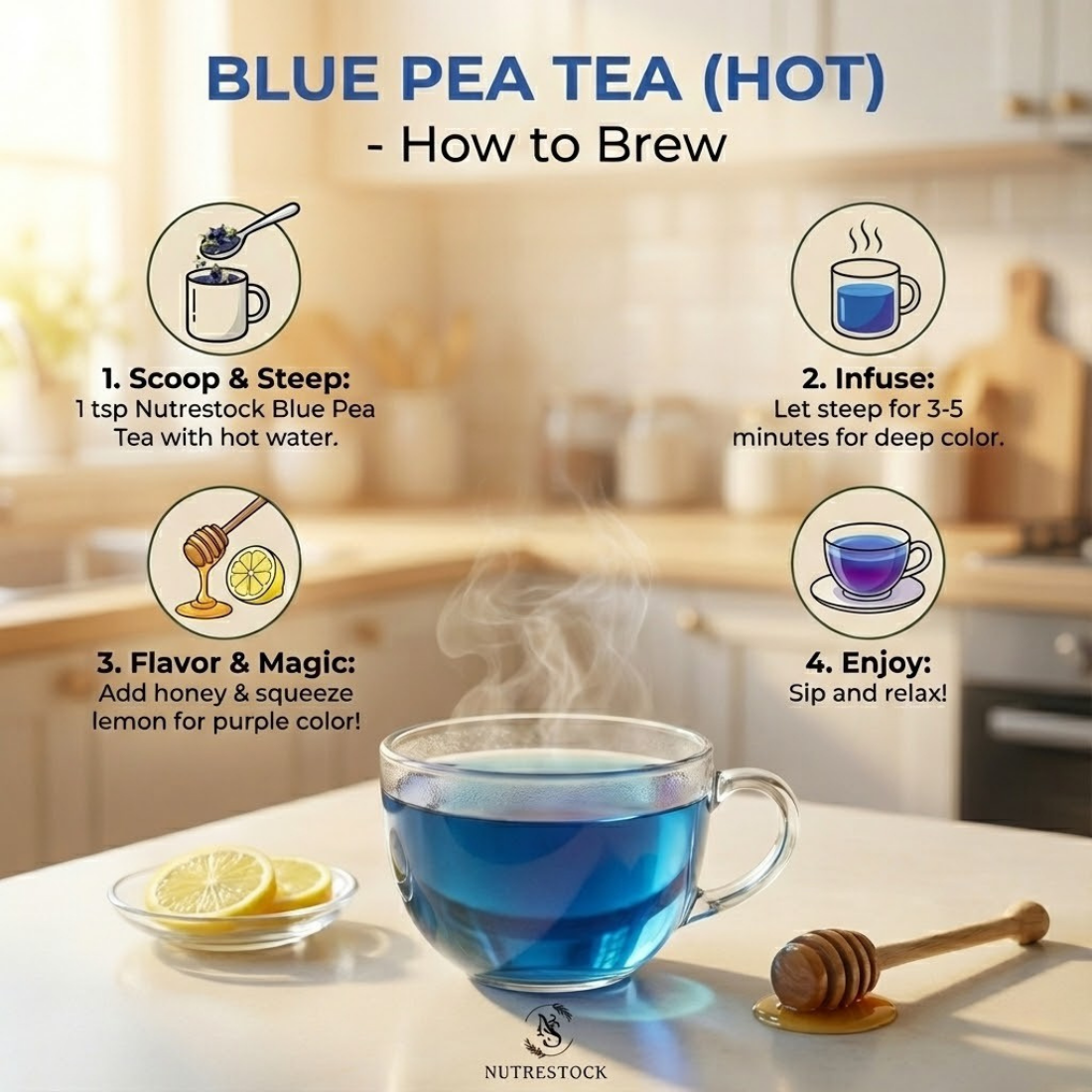 Blue Pea Tea – 50g | Natural Butterfly Pea Flower for Vibrant Herbal Tea