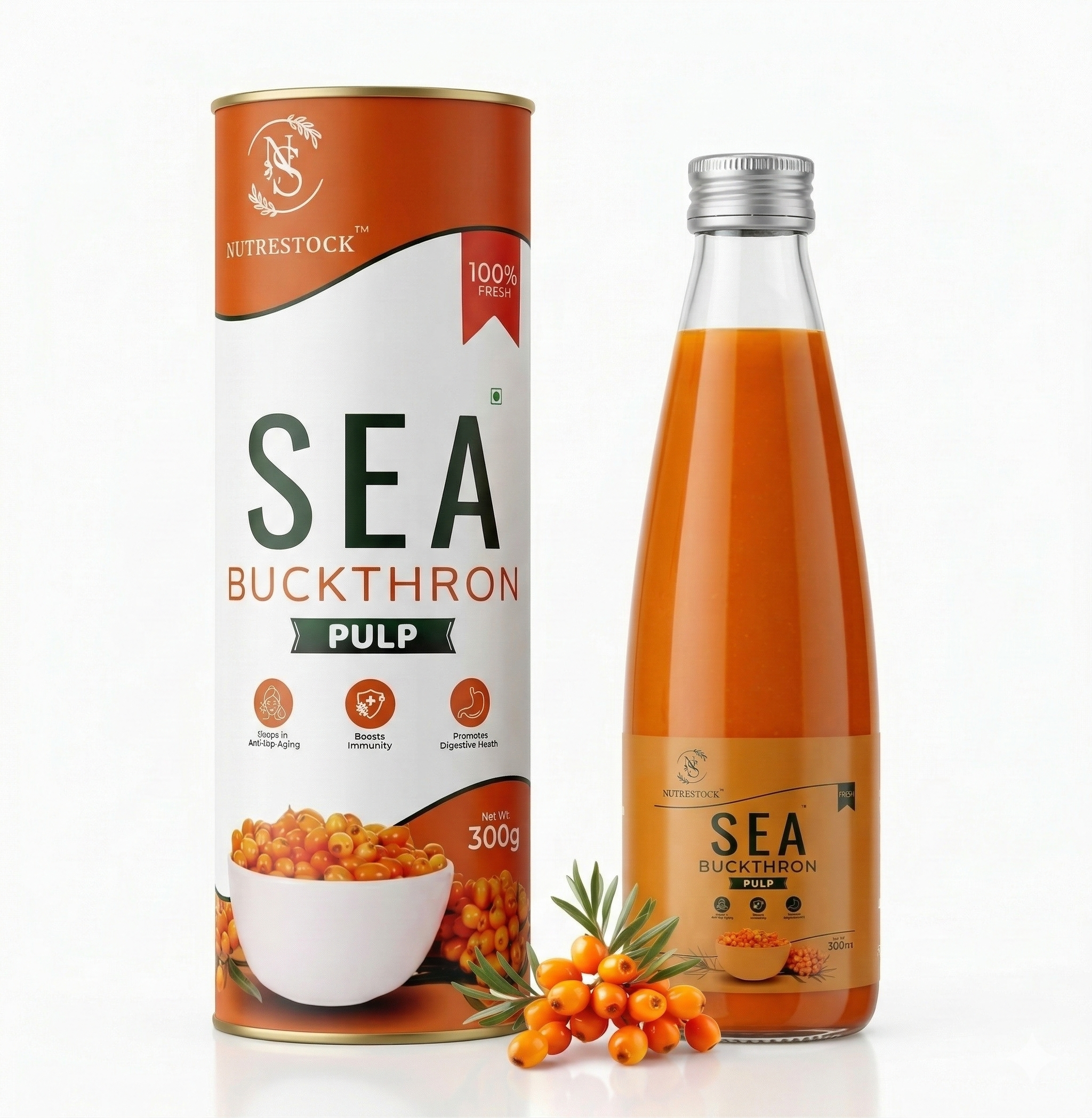 Nutrestock Himalayan Sea Buckthorn Pulp (300 ml)