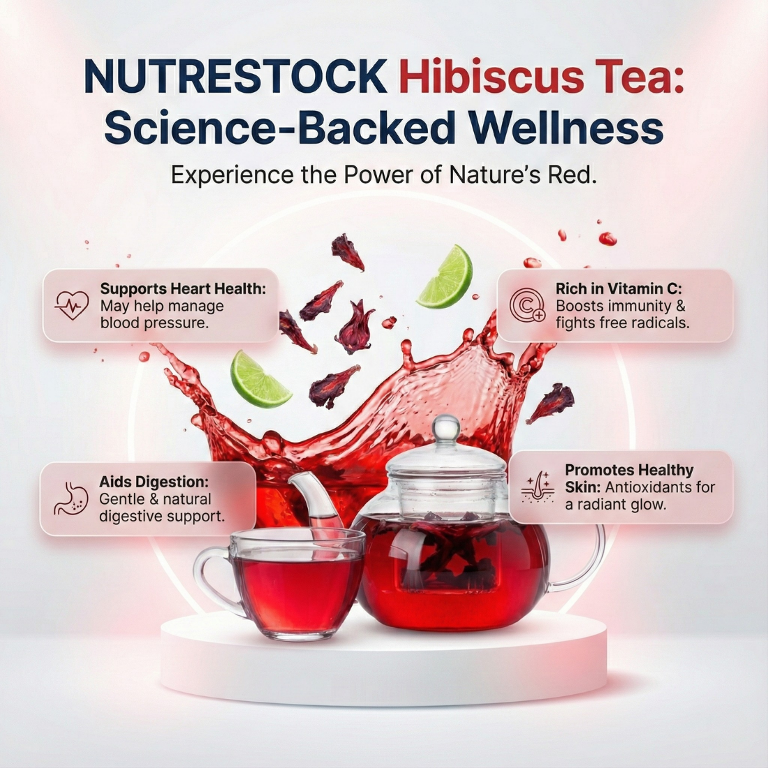 Radiant Hibiscus Herbal Tea – 50g | Revitalize Skin & Support Heart Health Naturally