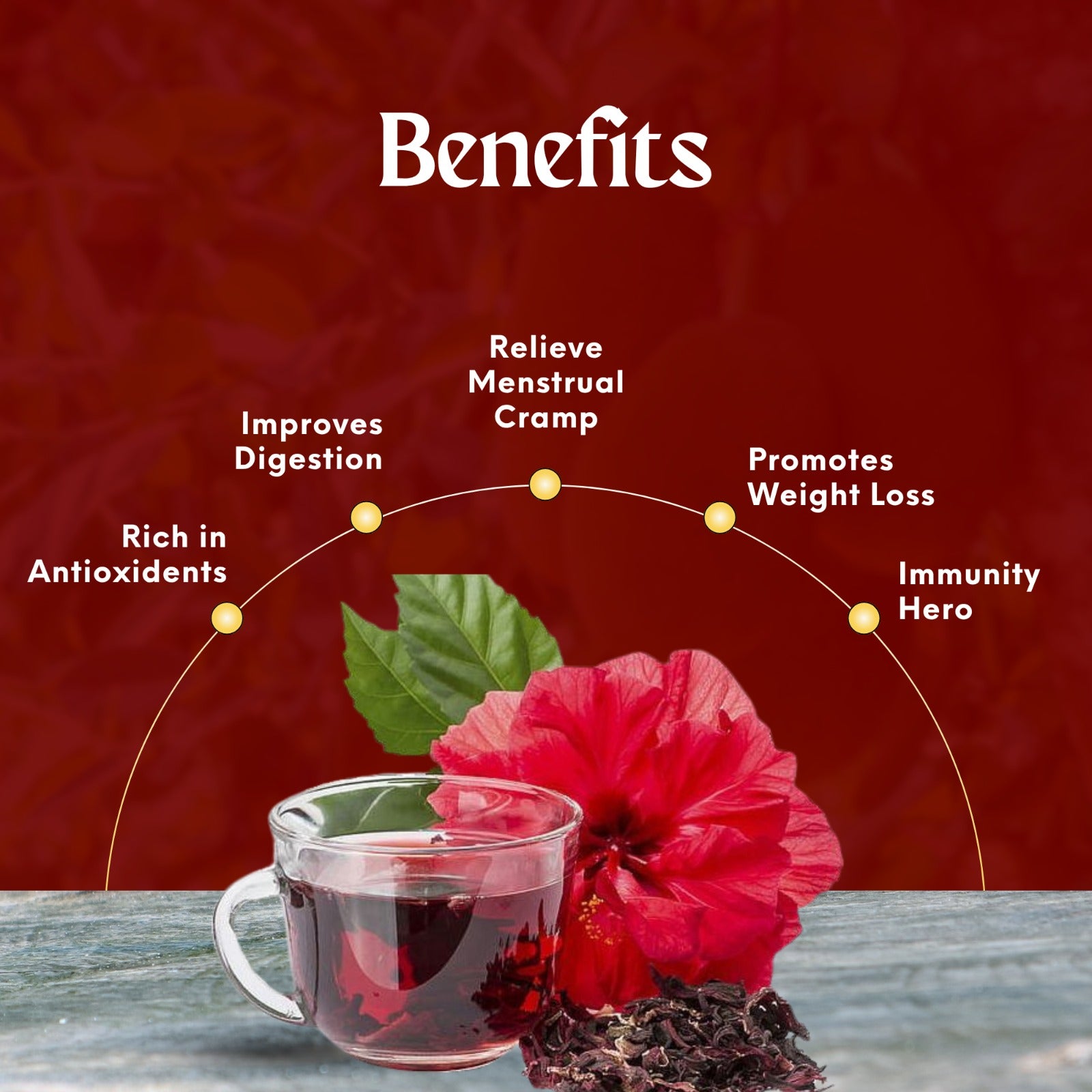 Radiant Hibiscus Herbal Tea – 50g | Revitalize Skin & Support Heart Health Naturally