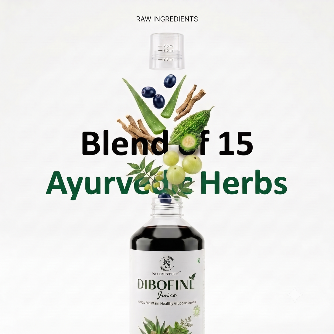 Dibofine Herbal 15-Herb Juice Combo with Glucometer & Strips