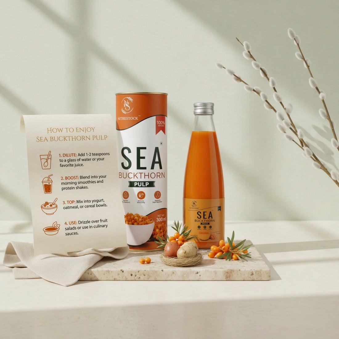 Nutrestock Himalayan Sea Buckthorn Pulp (300 ml)