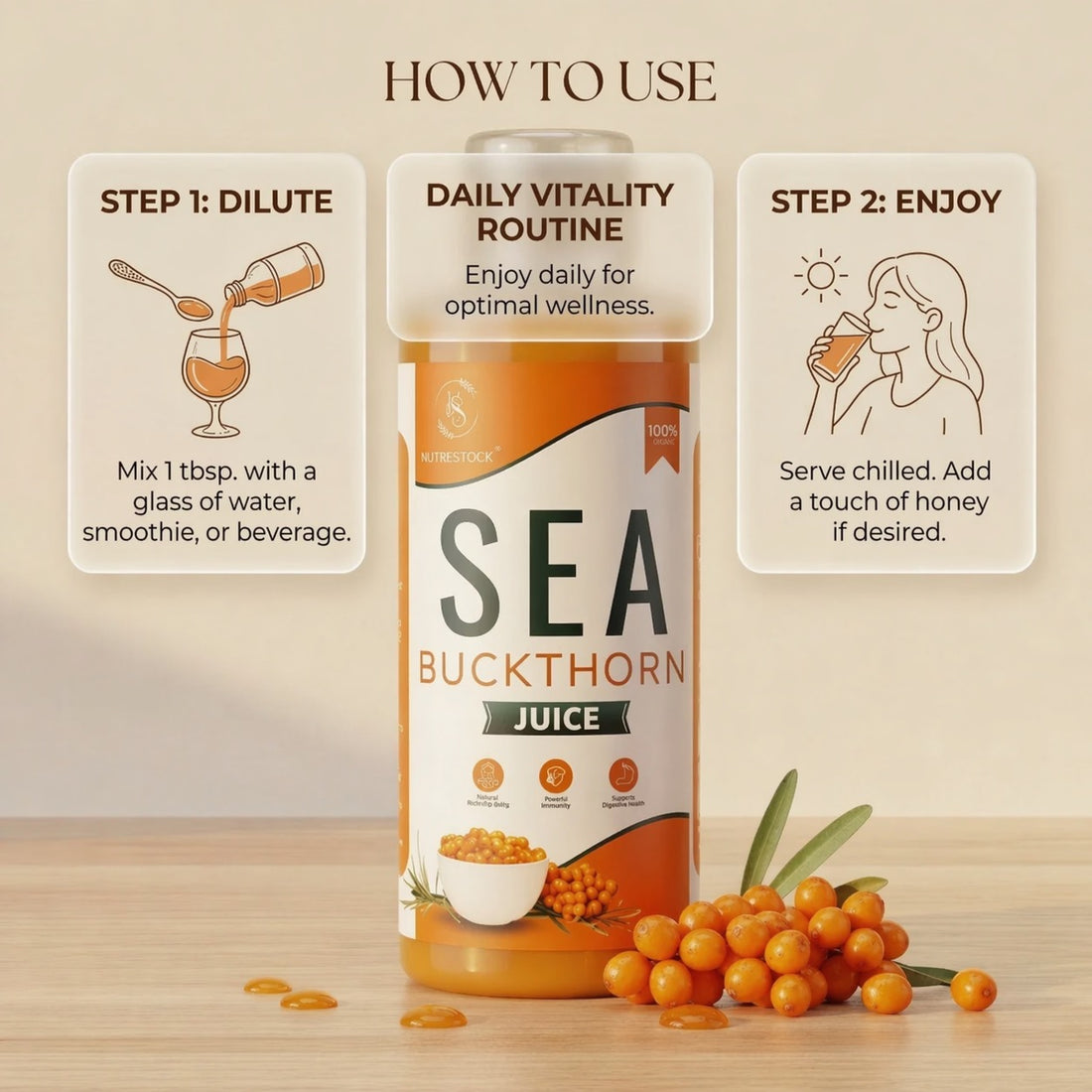 Nutrestock Himalayan Sea Buckthorn JUICE (500 ml)