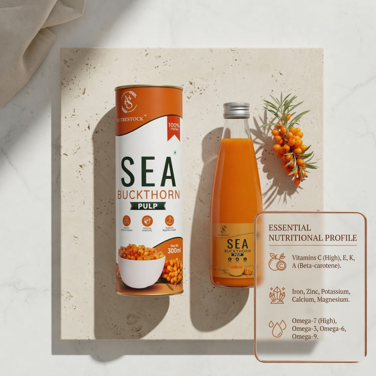 Nutrestock Himalayan Sea Buckthorn Pulp (300 ml)