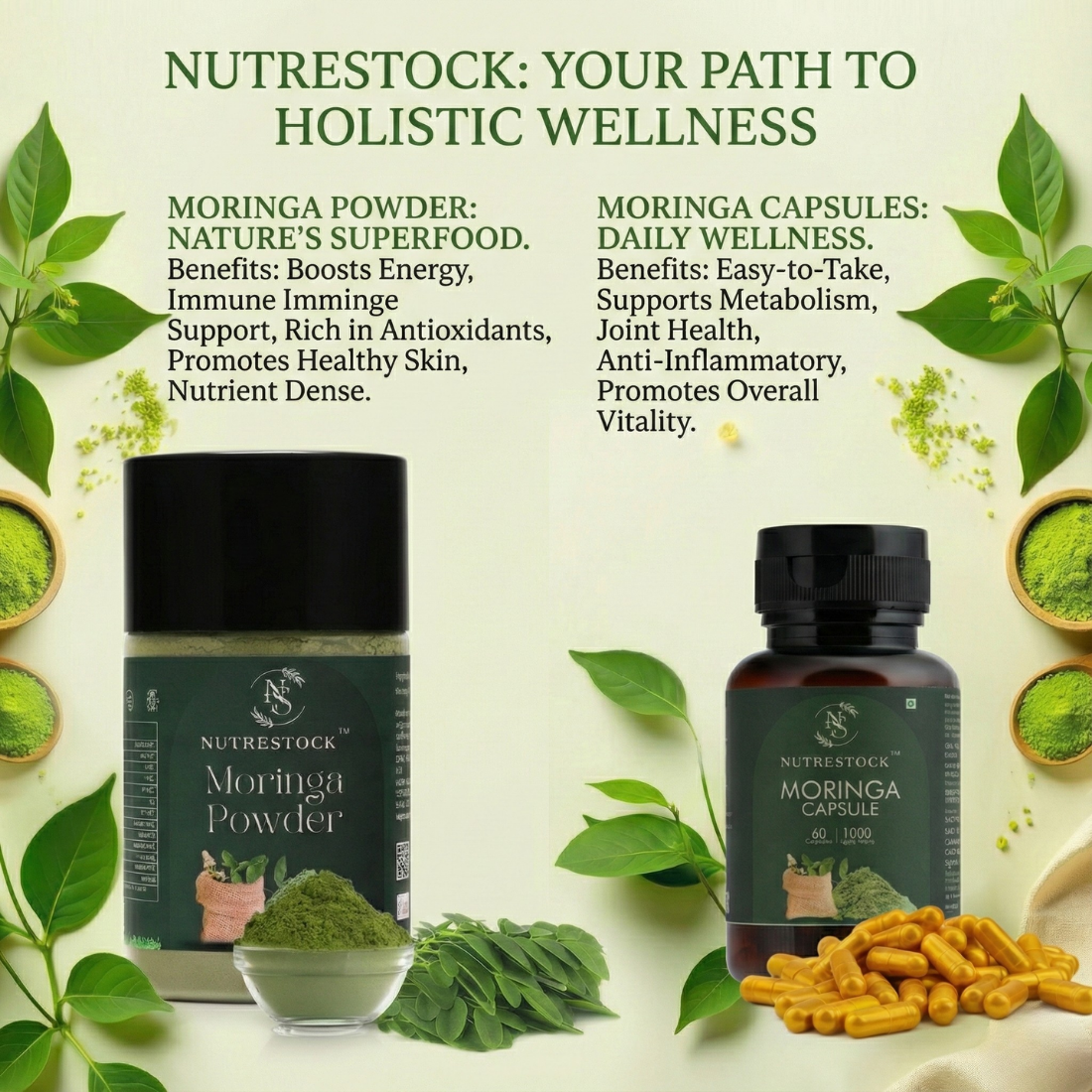 Moringa Powder – 200g | 100% Pure Superfood for Energy & Immunity
