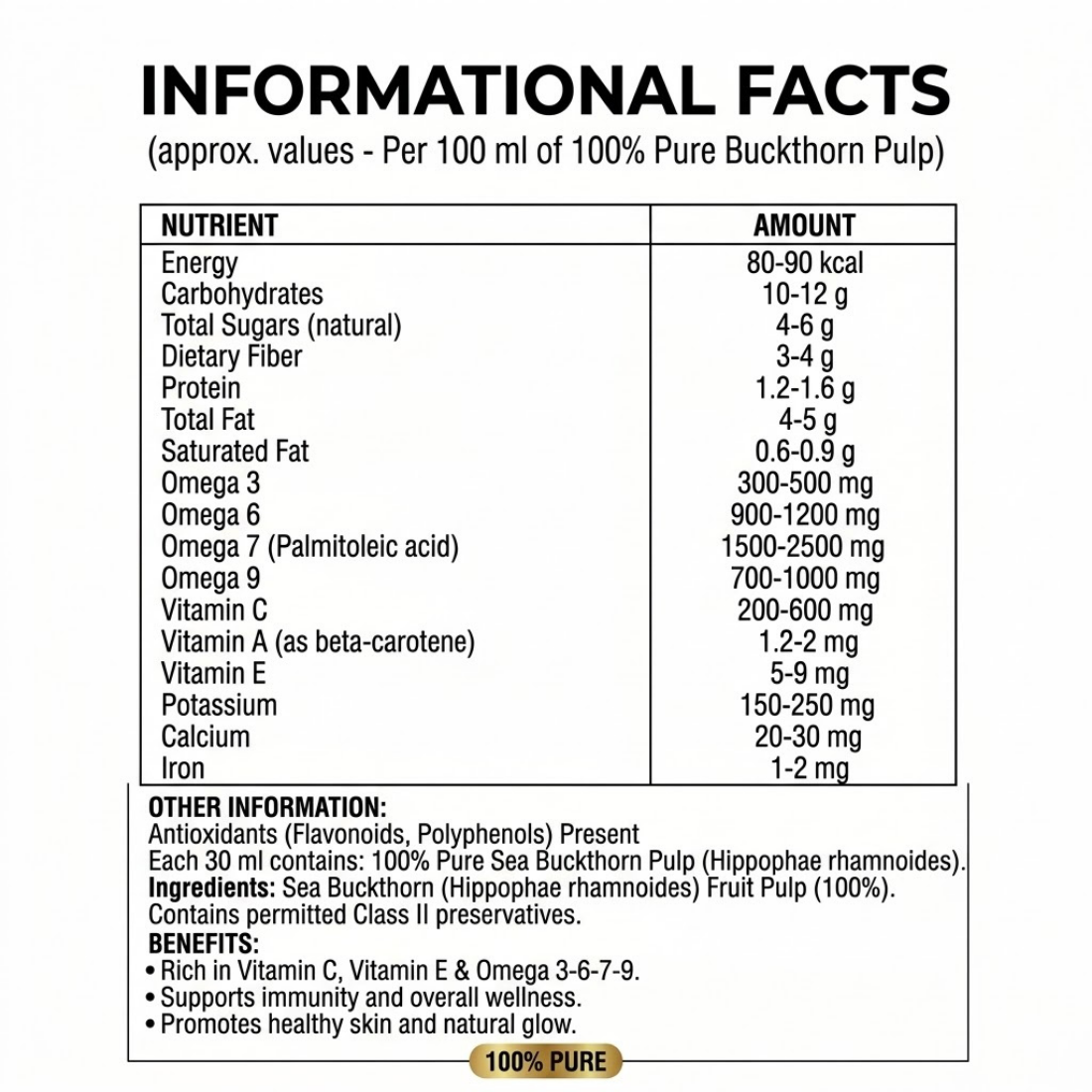 Nutrestock Himalayan Sea Buckthorn Pulp (300 ml)