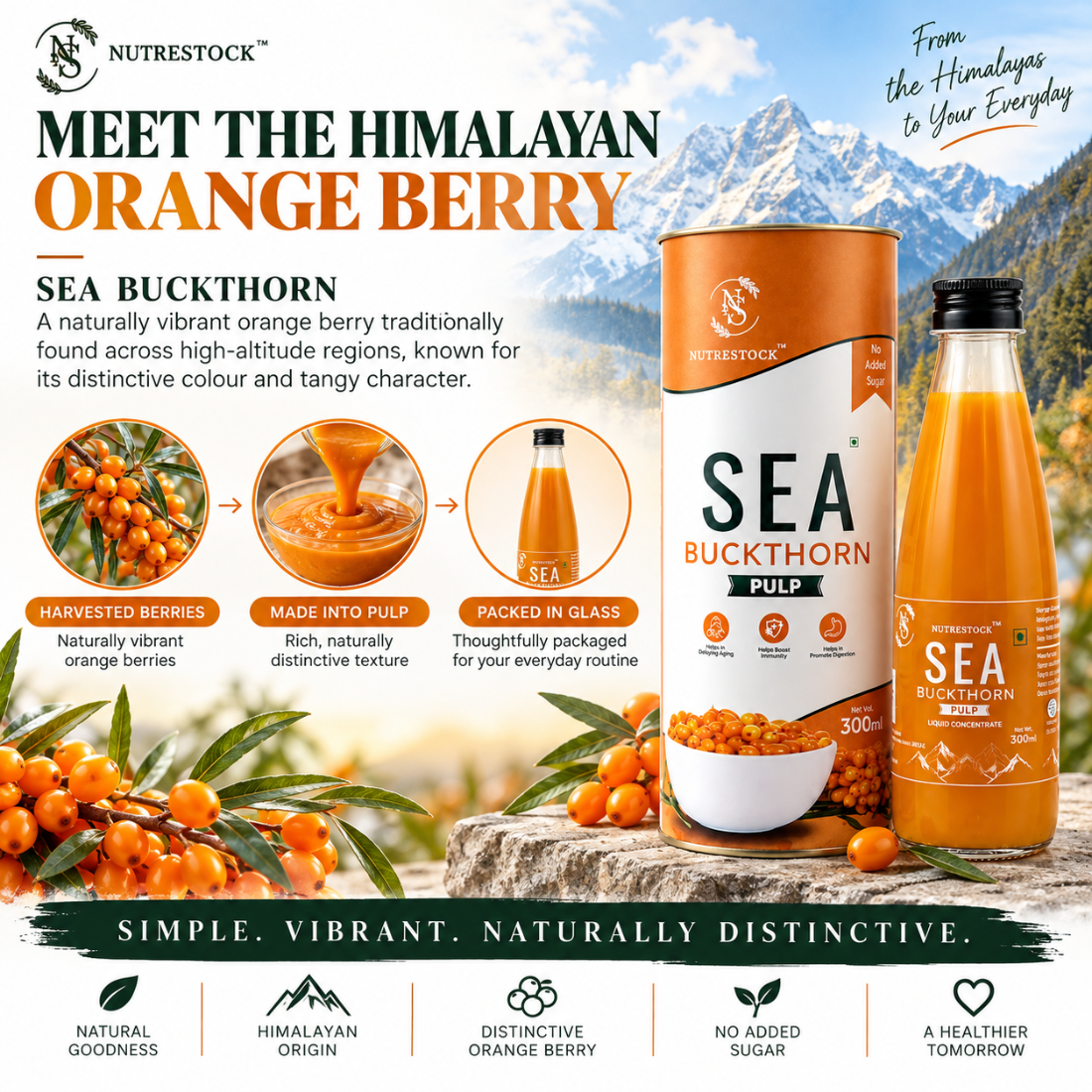 Nutrestock Himalayan Sea Buckthorn Pulp (300 ml)