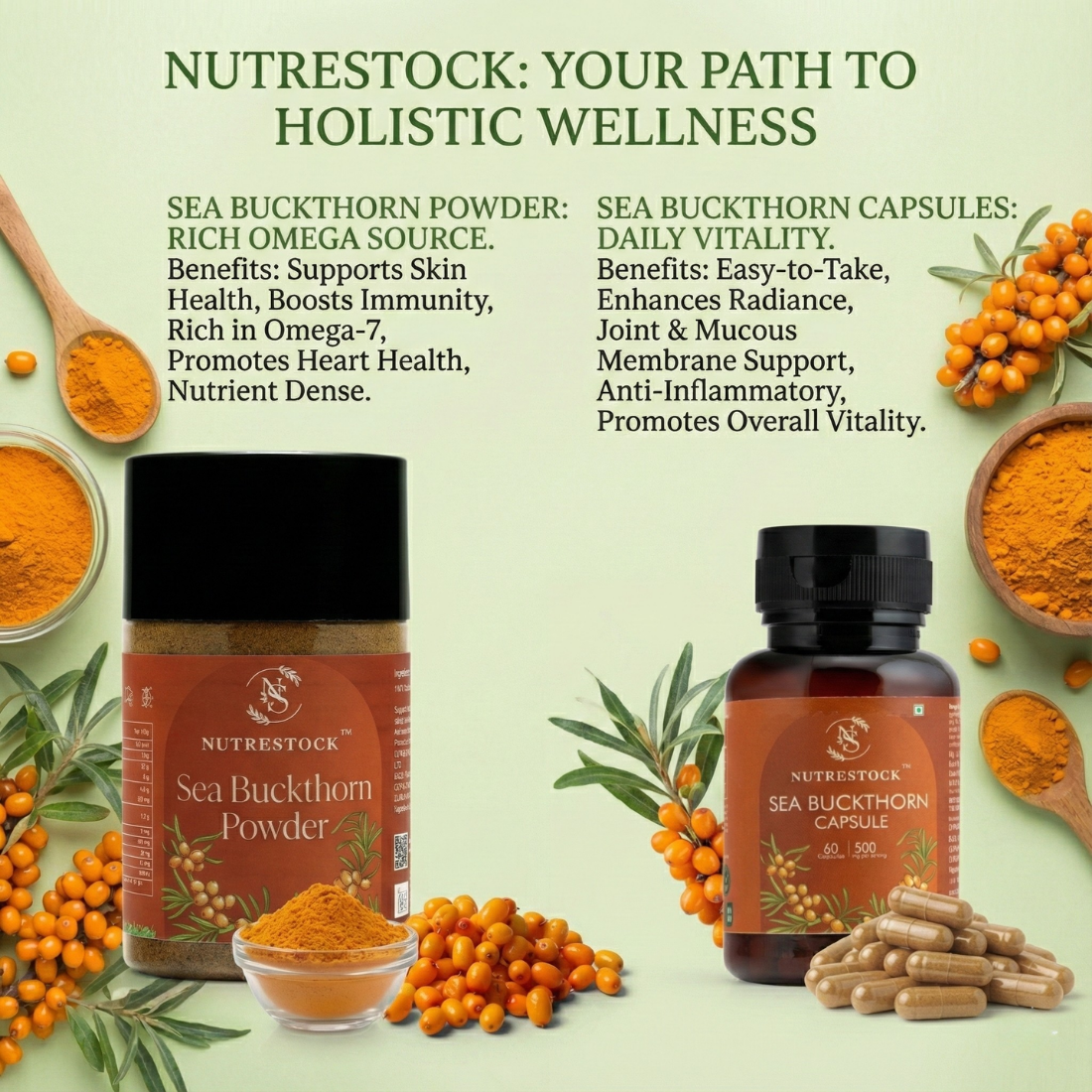 Sea Buckthorn Powder – 150g | Vitamin C-Rich Immunity Booster