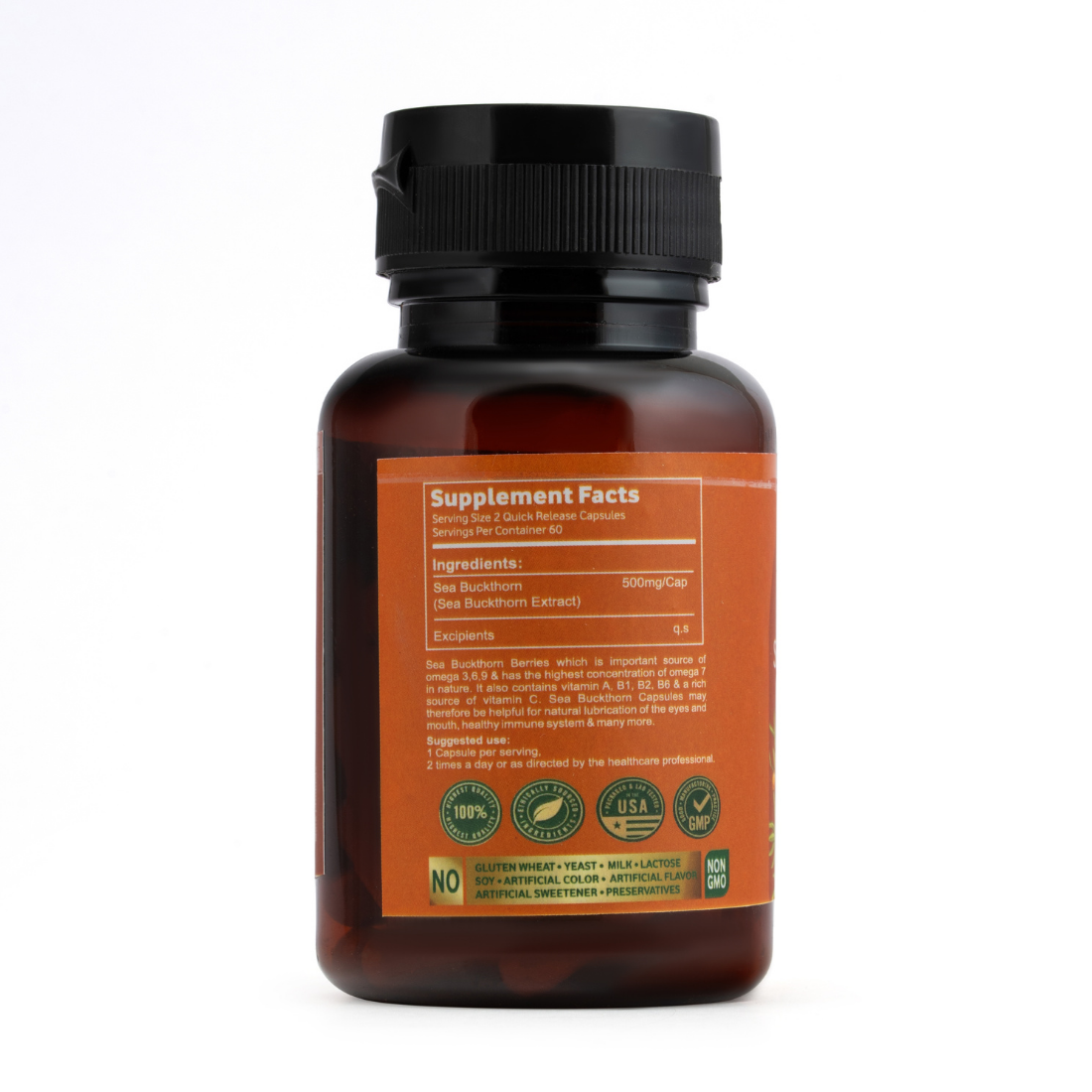 Sea Buckthorn Capsules – 60 Caps | Natural Source of Omega & Vitamin C