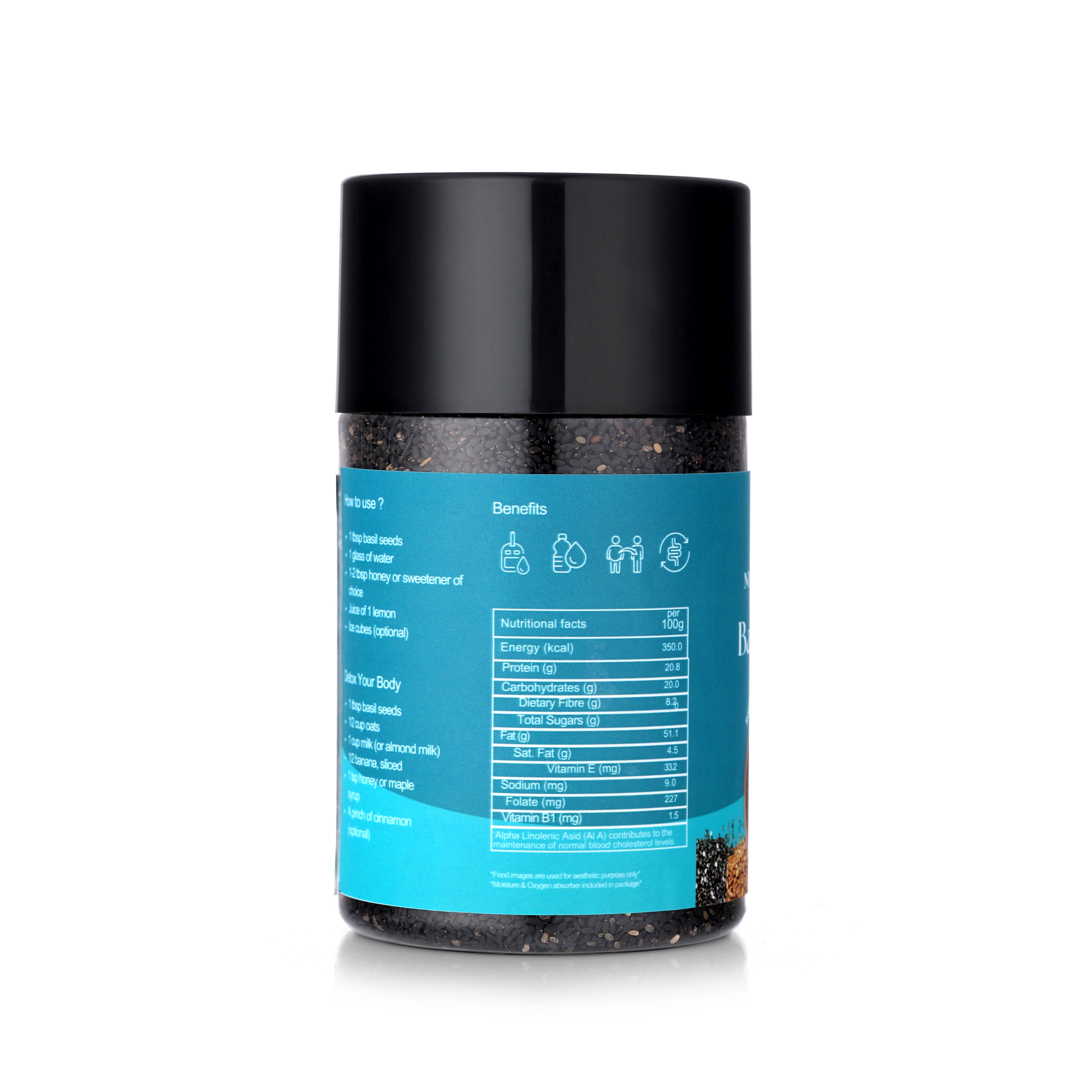 Basil Seeds – 250g | Natural Cooling Superfood for Drinks & Desserts