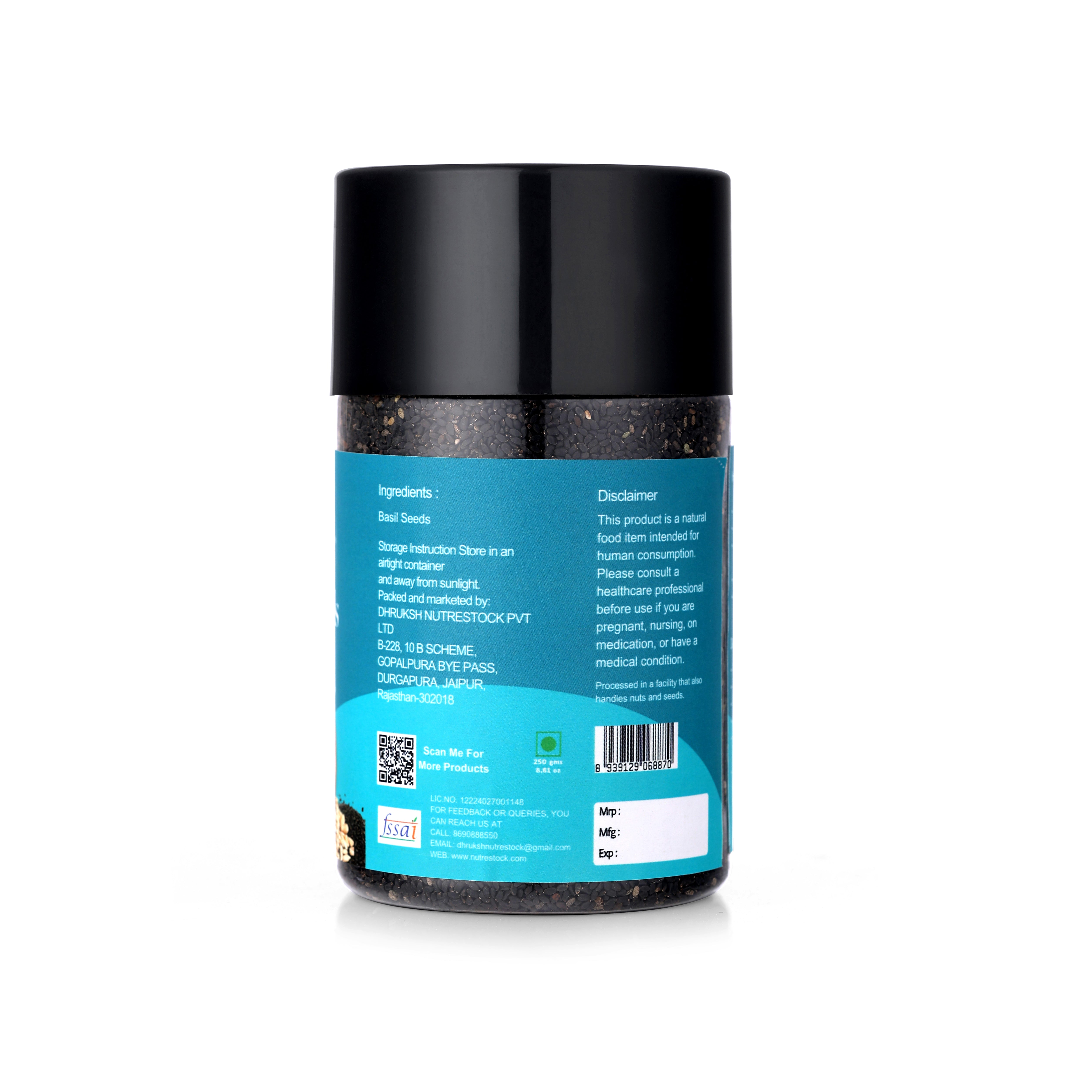 Basil Seeds – 250g | Natural Cooling Superfood for Drinks & Desserts