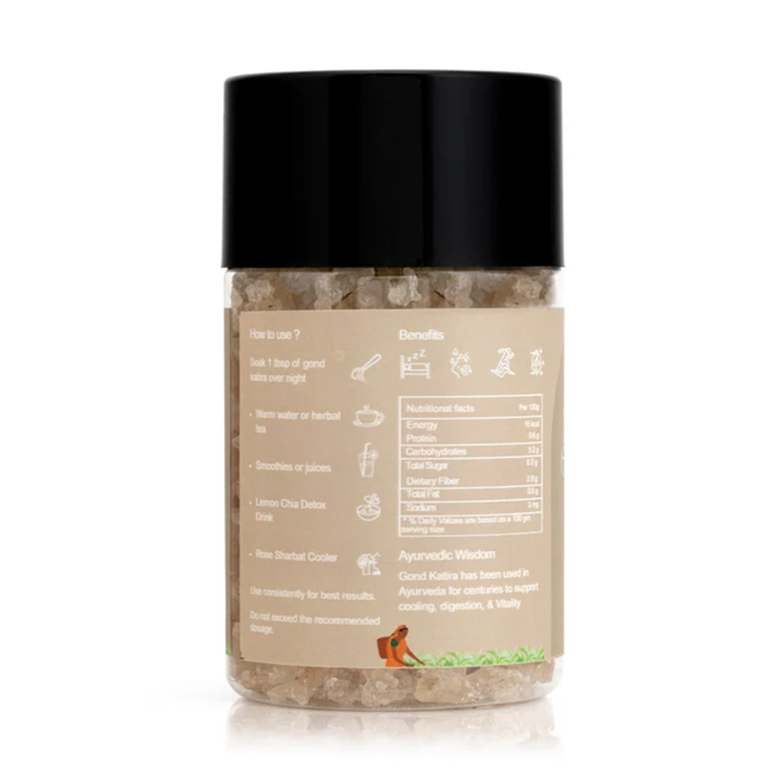 Nutrestock HydroCool Trio (Chia, Basil & Gond Katira Summer Combo)250g each