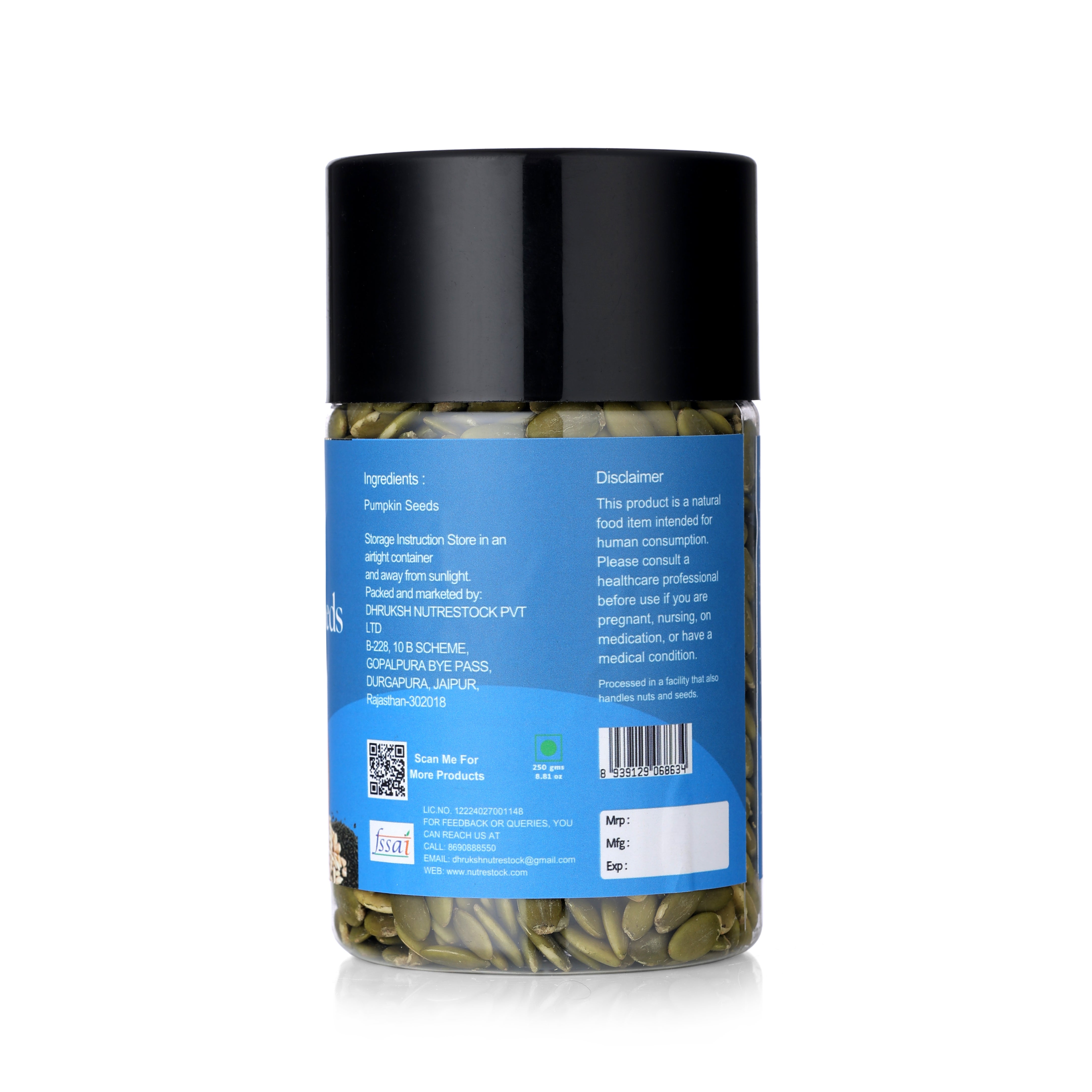 Pumpkin Seeds – 250g | Roasted & Crunchy Zinc-Rich Snack